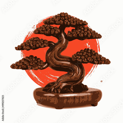 Beautiful Bonsai Tree with Colorfull design