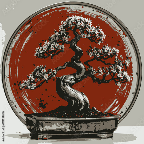 Beautiful Bonsai Tree with Colorfull design