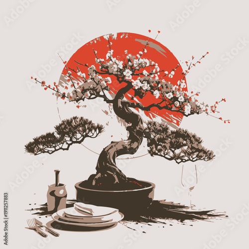 Beautiful Bonsai Tree with Colorfull design