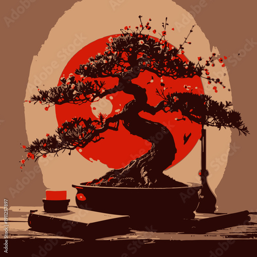 Beautiful Bonsai Tree with Colorfull design