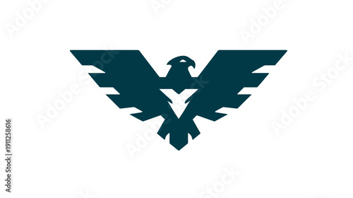 Abstract Geometric Flying Eagle Vector Graphic. Modern Stylized Hawk Icon. Minimalist Bird Symbol for Design.