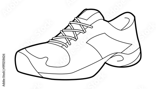 Tennis sneaker shoe single sketch. Classic sport footwear for training, gym warmup, casual street look for man woman unisex. Technical fashion illustration, CAD mockup, vector isolated modern style.