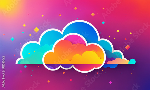 layered colorful cloud shap...