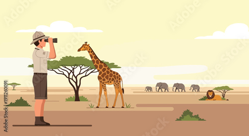 Safari Adventure Watching Wildlife In The African Savannah