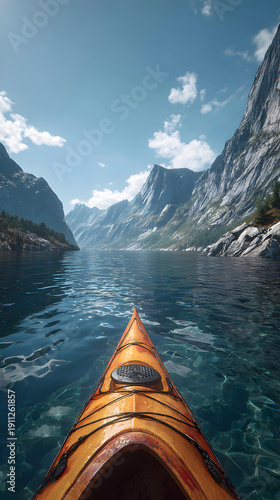 Serene Adventure: Explore he Untouched Beauty of Natre by Kayaking Through Majstic Fjords for an Unforgetable Experience Surrounde by Towering Cliffs and Cam Waters