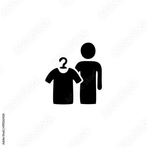 Customer or staff with hanging shirt laundry service icon