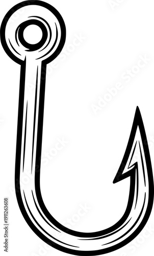 Fish hook vector icon .Cartoon vector icon isolated on white background fish hook.
