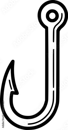 Fish hook vector icon .Cartoon vector icon isolated on white background fish hook.
