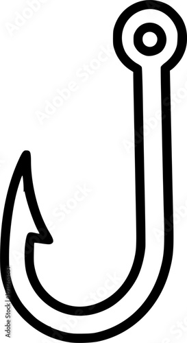 Fish hook vector icon .Cartoon vector icon isolated on white background fish hook.
