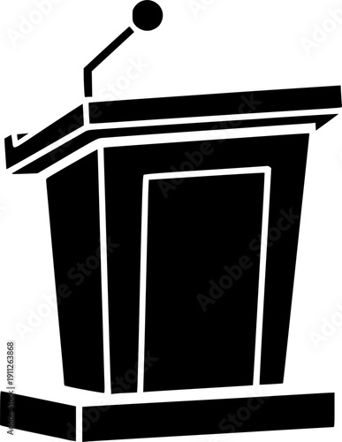 Podium of rostrum vector icon.Black vector icon isolated on white background podium of rostrum.
