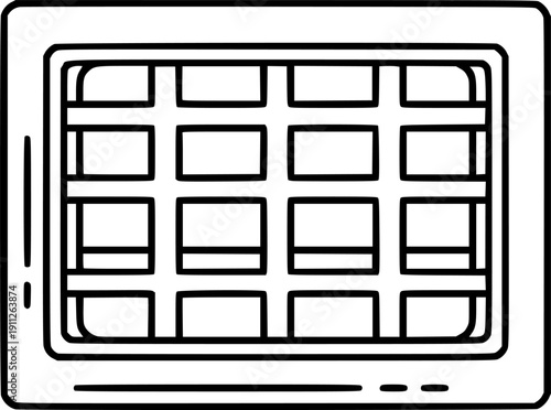Air vent vector outline ,line set illustration ventilation grate on white background .Isolated outline,line set icon air vent .
