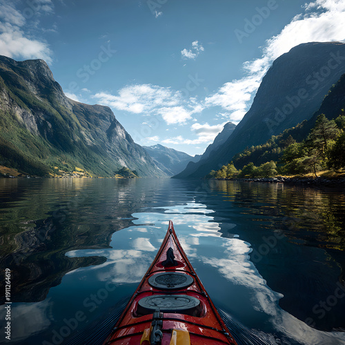 Serene Adventure: Explore he Untouched Beauty of Natre by Kayaking Through Majstic Fjords for an Unforgetable Experience Surrounde by Towering Cliffs and Cam Waters