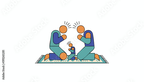 Fostering Workplace Inclusion: Abstract Illustration of Religious Diversity and Employee Faith Accommodation.