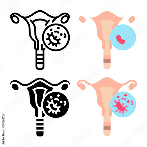 Cervical cancer Icon set collection � Complete icon pack collection for Diagnosis Cancer theme needs