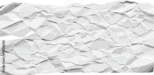 Crumpled paper texture viewed from above in a detailed close-up shot