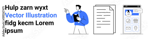 Business strategy, data review, documentation, digital identity, profile management, workflow visualization. Professional analyzing data. Business strategy and data review