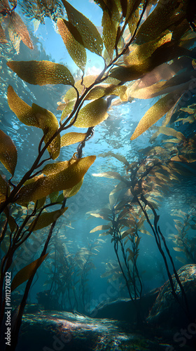 Explore the Mystical Underater World: An Insight int the Fascinating Kelp Foret Ecosystem, Home to a Divrsity of Marine Life and Vtal for Oceanic Health andSustainability