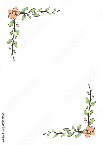 ボタニカルコーナーフレーム（縦型）／Botanical Corner Frame Vertical