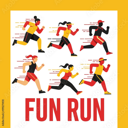 Dynamic Group Of Diverse Runners In Motion Celebrating Athleticism And Fun