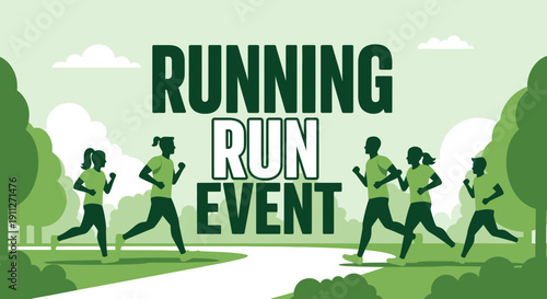 Dynamic Group Running Event Banner Promoting Fitness and Health