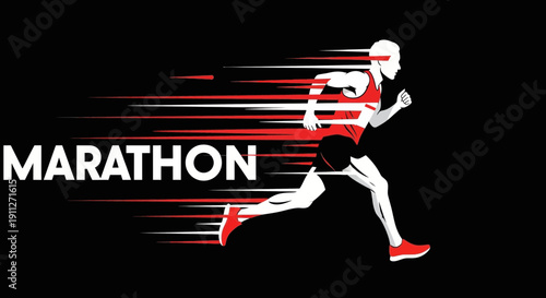 Dynamic Marathon Runner Motion Graphic With Bold Text