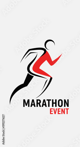 Dynamic Marathon Runner Silhouette Representing Speed And Endurance