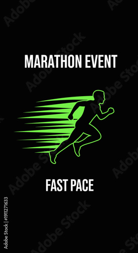 Dynamic Marathon Runner Silhouette Speed Motion Graphic Design