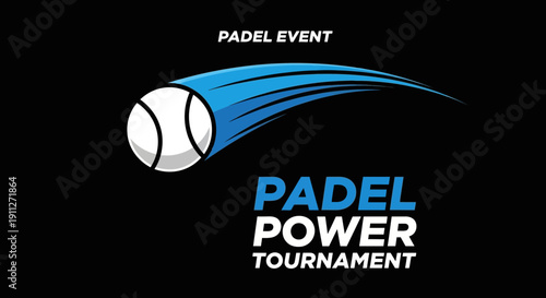 Dynamic Padel Ball Motion Speeding Across The Court With Bold Text Branding