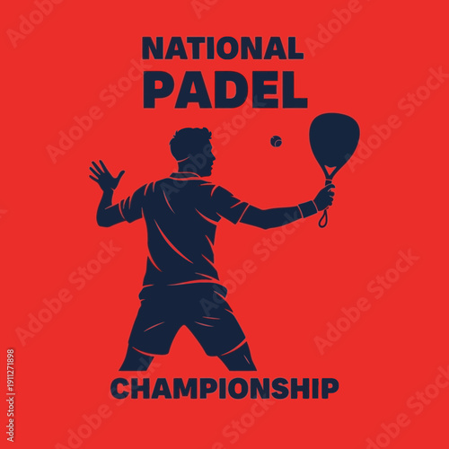 Dynamic Padel Championship Design: A Bold Graphic Illustrating Athletic Competition with a Paddle