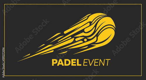 Dynamic Padel Event Logo Design With Speed Lines And Abstract Ball Element