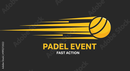Dynamic Padel Event Logo With Fast Action Ball Motion Graphics