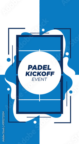 Dynamic Padel Event Poster: Modern Graphic Design for Sports Tournament Promotion