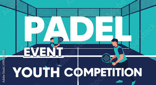 Dynamic Padel Event Youth Competition Announcement Graphic