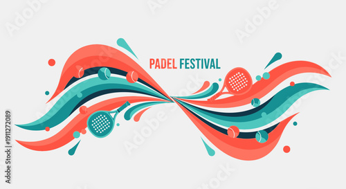 Dynamic Padel Festival Celebration With Racquets And Balls