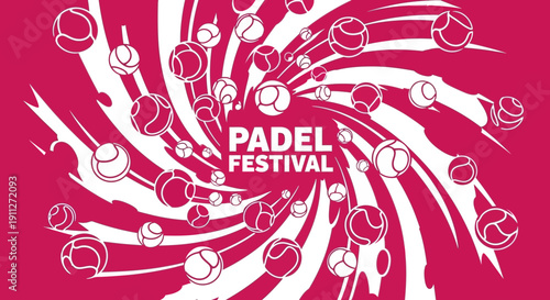 Dynamic Padel Festival Design With Spiraling Elements And Sporting Balls In Play