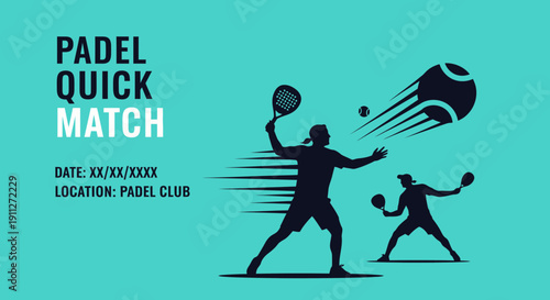Dynamic Padel Match Invitation Graphic Modern Sport Event Announcement