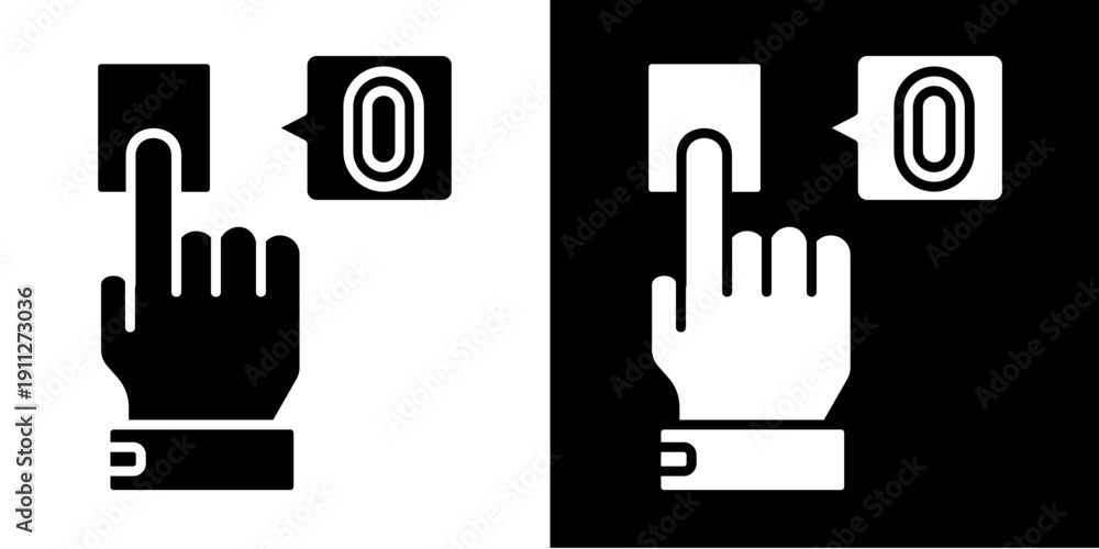 Fototapeta premium Touch Id Icon Set White Glyph Style Collection