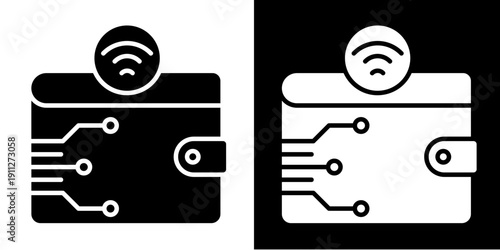 Ewallet Icon Set White Glyph Style Collection