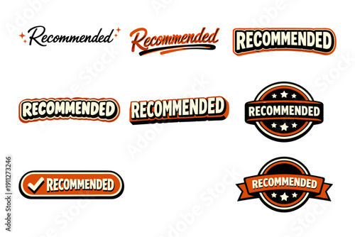 Variety of recommended labels in different styles and designs