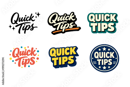 Quick tips logo collection in various styles and designs