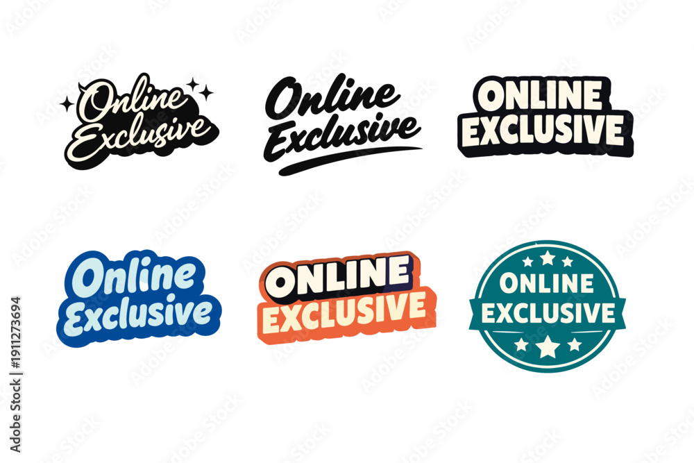Obraz premium Set of diverse online exclusive label designs with various styles