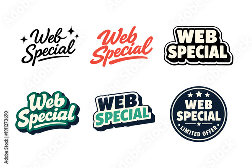Web special logos collection with various fonts and designs