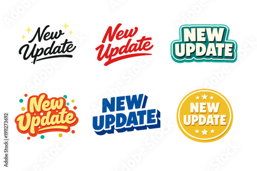 Diverse styles of vibrant new update text designs