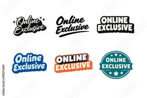 Set of diverse online exclusive label designs with various styles