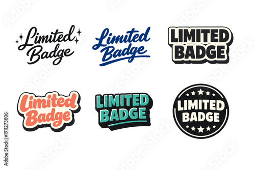 Limited badge designs: stylish variations and creative typography collection