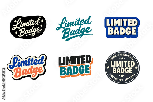 Set of vintage and modern limited badge designs in various styles