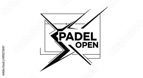 Dynamic Padel Open Championship Logo Design With Energetic Abstract Elements