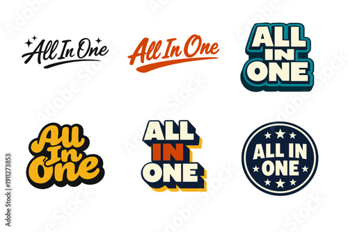 Diverse all in one logos collection in various styles and colors