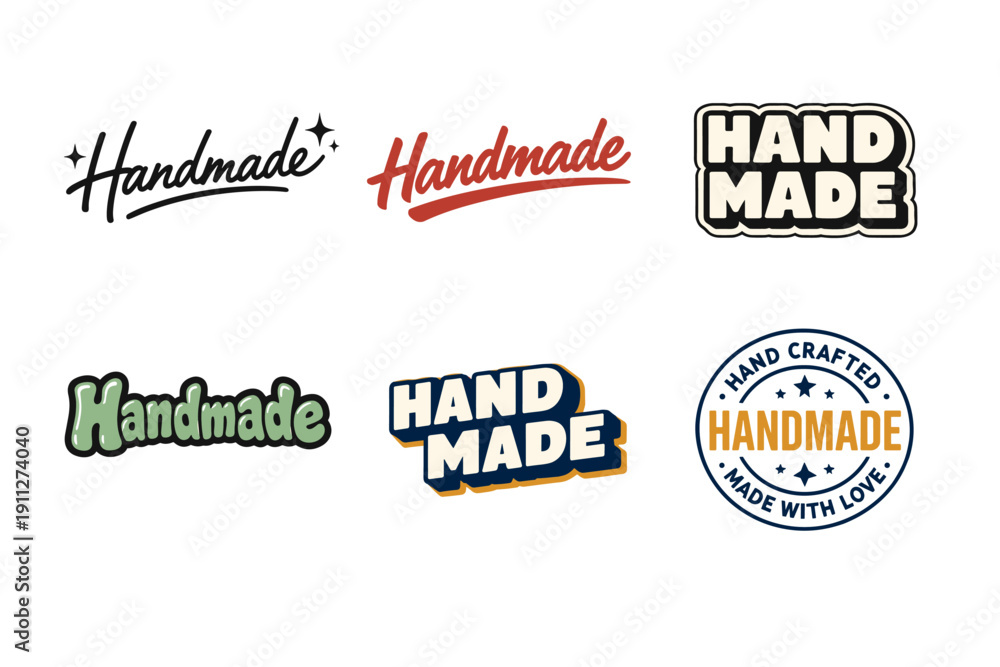 Obraz premium Various handmade logo designs in diverse styles and fonts