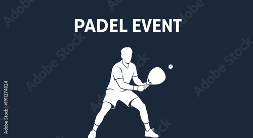 Dynamic Padel Player Graphic For Sports Event Promotion